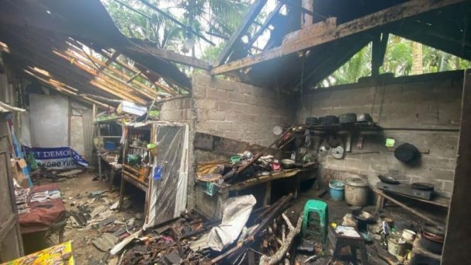 
 Pohon Pete Tumbang Timpa Rumah Warga di Kebonagung, Satu Orang Terluka