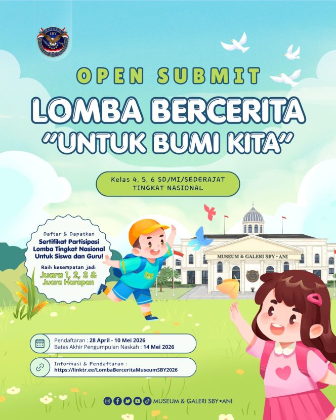 
 Poster resmi Lomba Bercerita tingkat nasional 2026